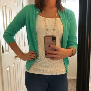 Seafoam Green J. Crew Cardigan